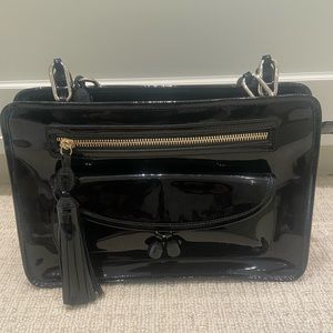 Anya Hindmarch black patent bag